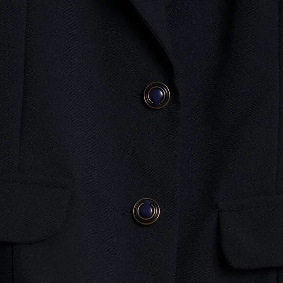 ENDE SA (Spain) Gabardine Viscose Blend Summer Blazer Midnight : L